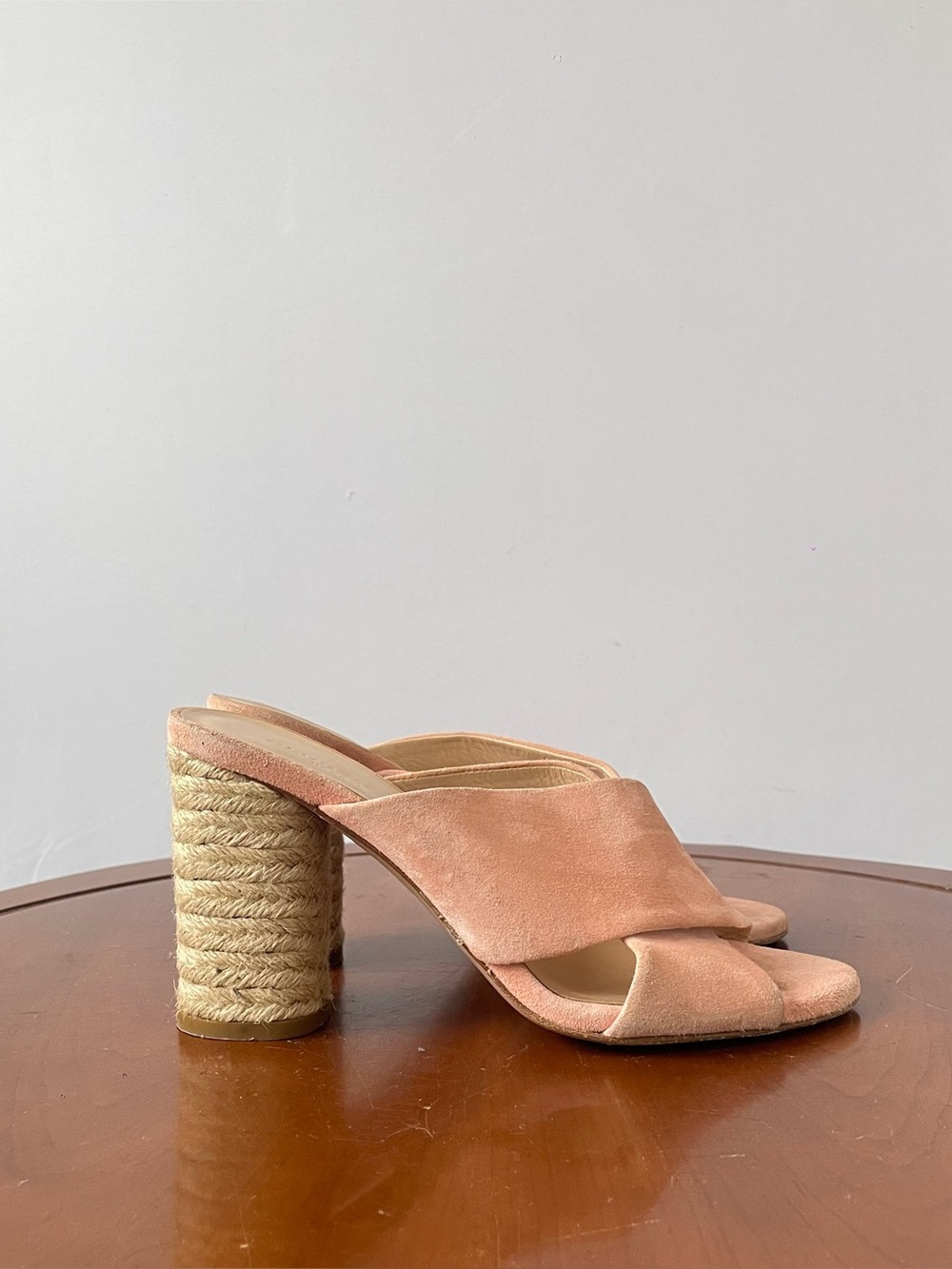 Club Monaco Pink Suede Espadrille Slides | US 7